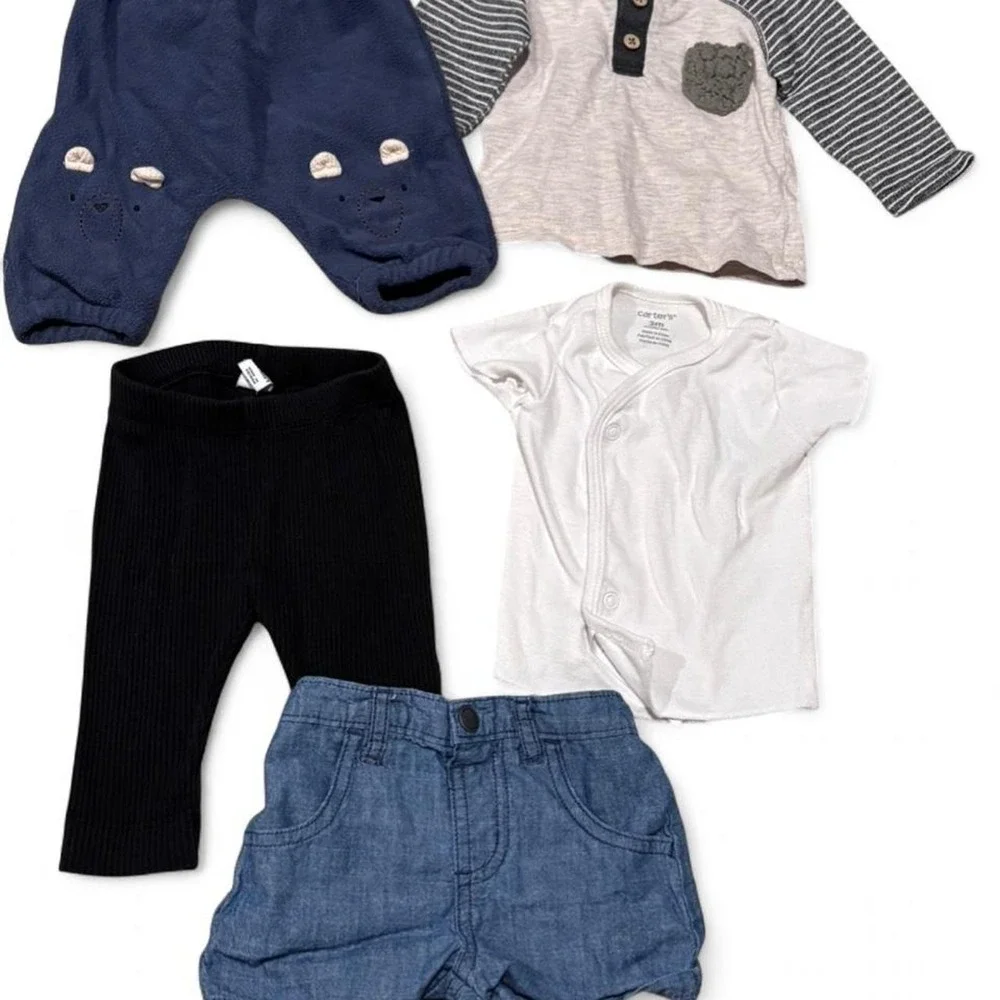 Baby newborn 0-3 month boy bundle 9 piece outfit bundle mix